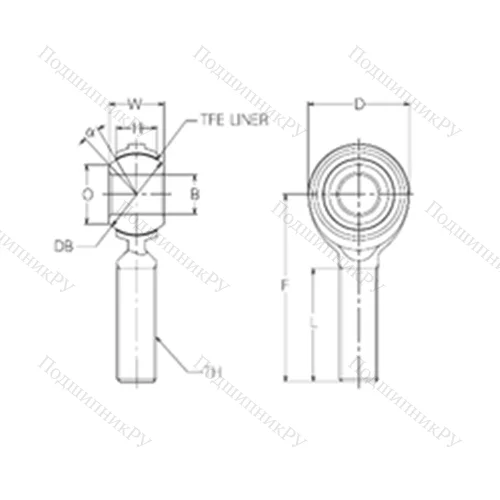 Подшипник скольжения сферический RBT 5E от производителя  NMB