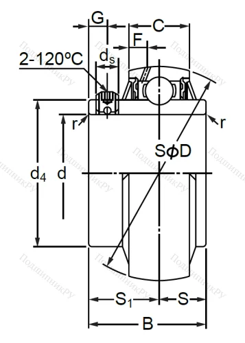 Корпусный подшипник MUC 209 в Санкт-Петербурге