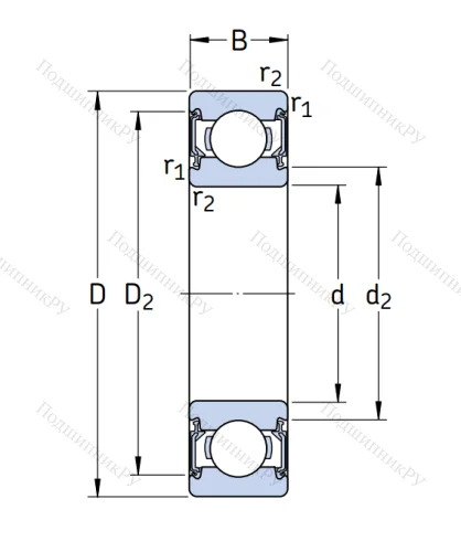 Однорядный шариковый подшипник 6202 2RSLTN 9/C 3 VT 162 от производителя  SKF