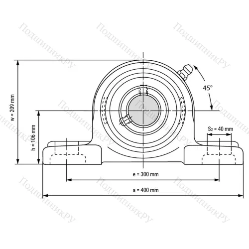 Подшипниковый узел UCP 316 - Вал: 80 мм от производителя  LPZ Подшипниковый узел UCP 316 - Вал: 80 мм от производителя  LPZ