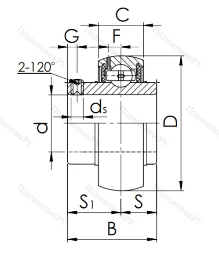 Корпусный подшипник UC 213 (480213) в Санкт-Петербурге