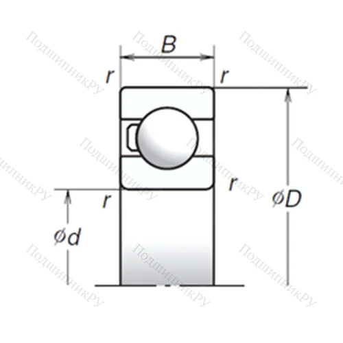 Подшипник шариковый радиальный 6002T 1X