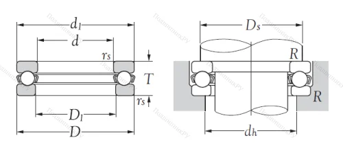 Упорный шариковый подшипник 51100 от производителя  KSM