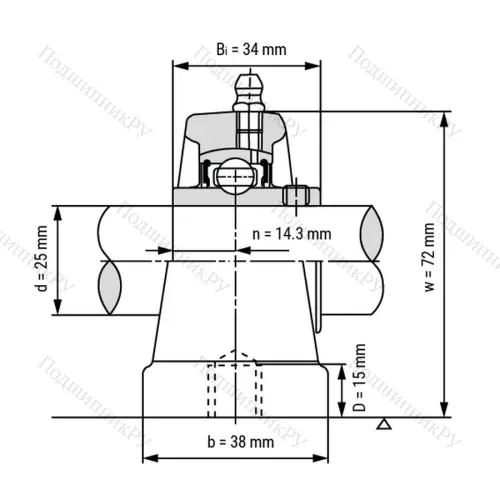 Подшипниковый узел UCPA 205 - Вал: 25 мм от производителя  LPZ