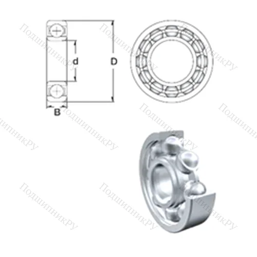 Подшипник шариковый радиальный SR 12-2RS от производителя  ZEN