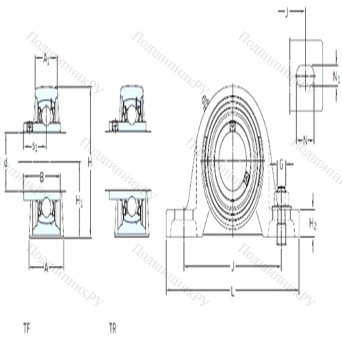 Подшипниковый узел шариковый радиальный SY 1.1/16 TF от производителя  SKF
