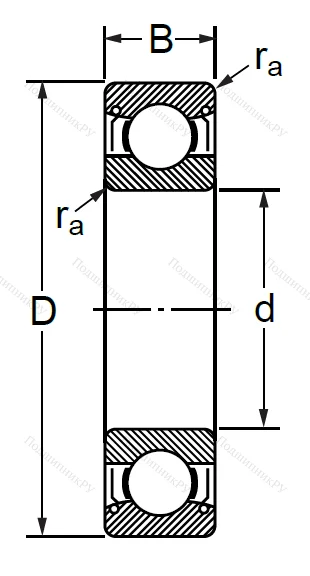 Шариковый однорядный подшипник 80206 (6206 ZZ) в Санкт-Петербурге