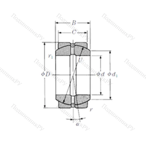 Подшипник скольжения сферический 12FSF 22-1