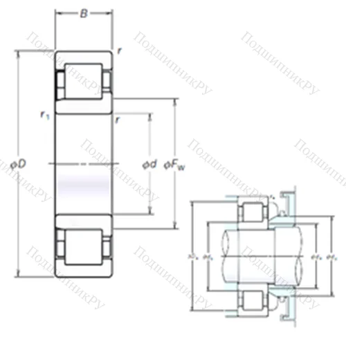 Подшипник роликовый радиальный NJ 305EM