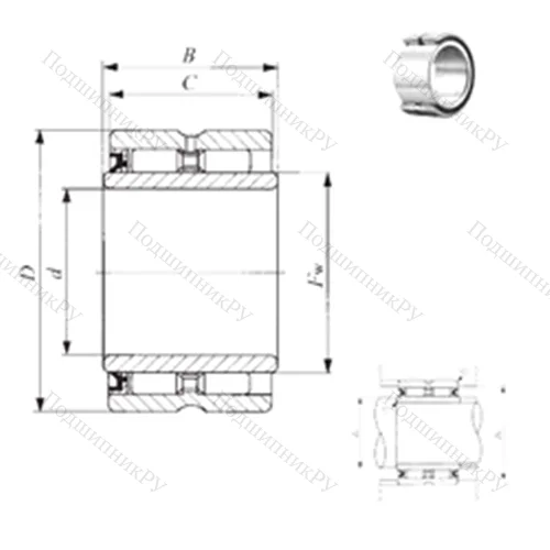 Подшипник игольчатый радиальный GBRI 406028 U от производителя  IKO