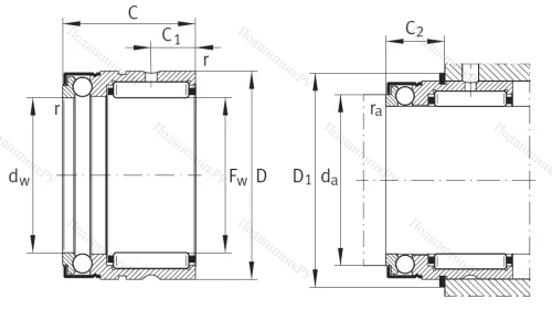 Комбинированный подшипник NX 12 Z XL от производителя  INA