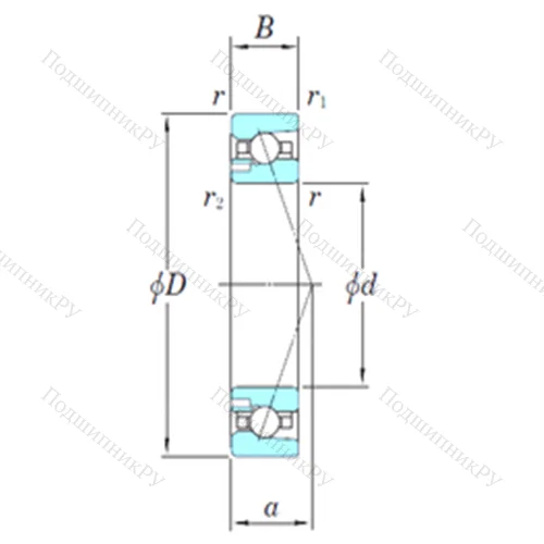 Подшипник шариковый радиально-упорный 3NCHAD 008CA