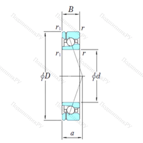 Подшипник шариковый радиально-упорный 3NCHAF 016CA