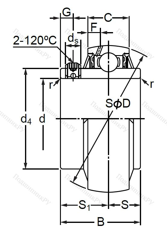 Корпусный подшипник MUC 206 в Санкт-Петербурге