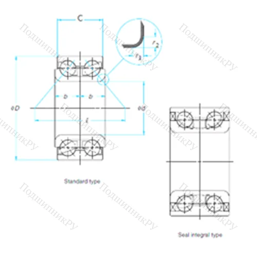 Подшипник шариковый радиально-упорный WB 000008 от производителя  TIMKEN