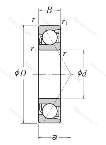 Однорядный шариковый подшипник 7219 BW от производителя  NSK