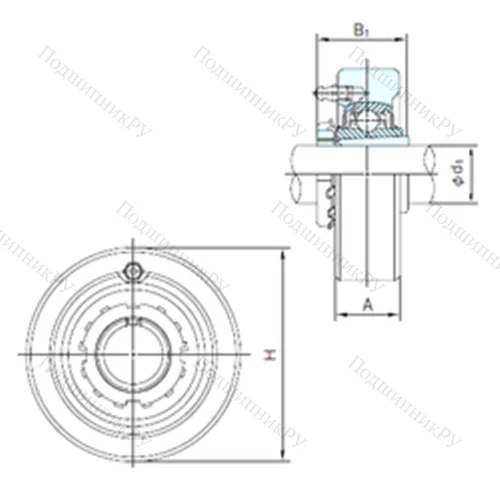 Подшипниковый узел шариковый радиальный UKCX 06+H 2306 от производителя  NACHI