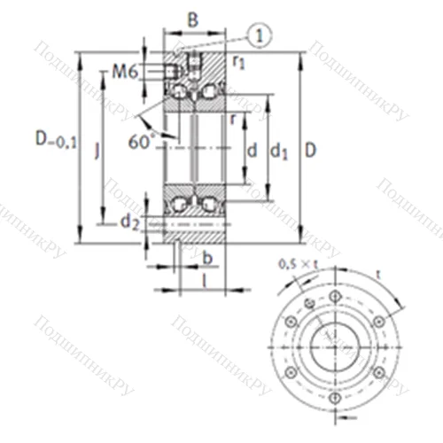 Подшипник шариковый упорно-радиальный ZKLF 40100-2RS от производителя  INA