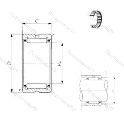 Подшипник игольчатый радиальный TAF 283720
