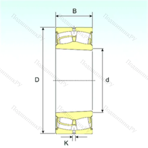 Подшипник роликовый радиальный самоцентрирующийся 22215-2RSK от производителя  ISB