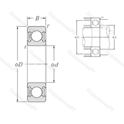 Подшипник шариковый радиальный 6305LLU