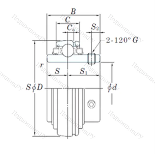 Подшипник шариковый радиальный UC 318-56L 3