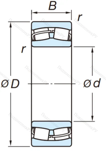 Сферический роликовый подшипник 22222 RZW 33 от производителя  KOYO