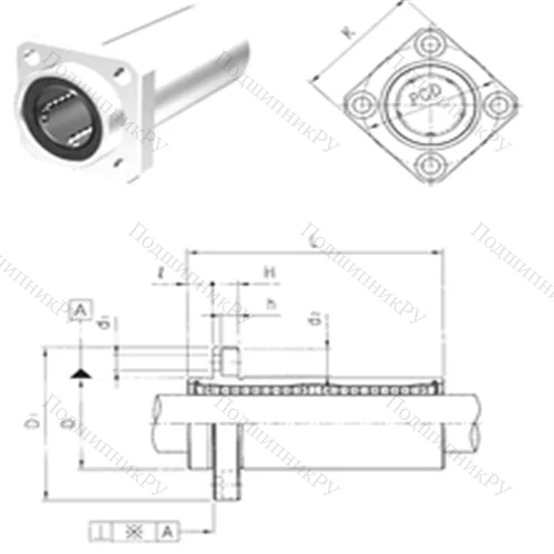 Подшипник шариковый линейный LMEKP 8L от производителя  Samick