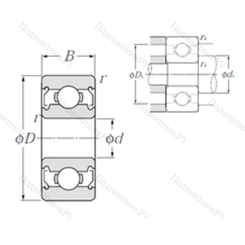 Подшипник шариковый радиальный 68/2,5ZZA