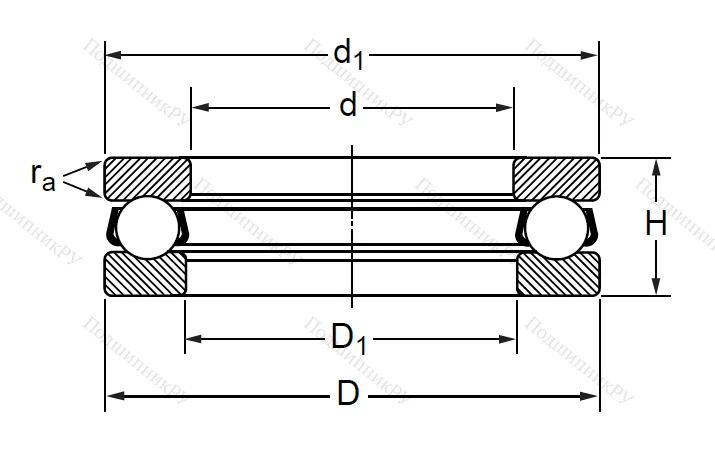 Упорный шариковый подшипник 8220 (51220) в Санкт-Петербурге