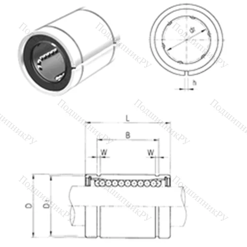 Подшипник шариковый линейный LM 50UUAJ от производителя  Samick