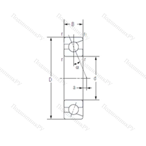 Подшипник шариковый радиально-упорный 7905AC