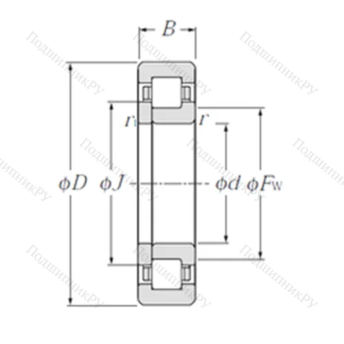 Подшипник роликовый радиальный NUP 2211