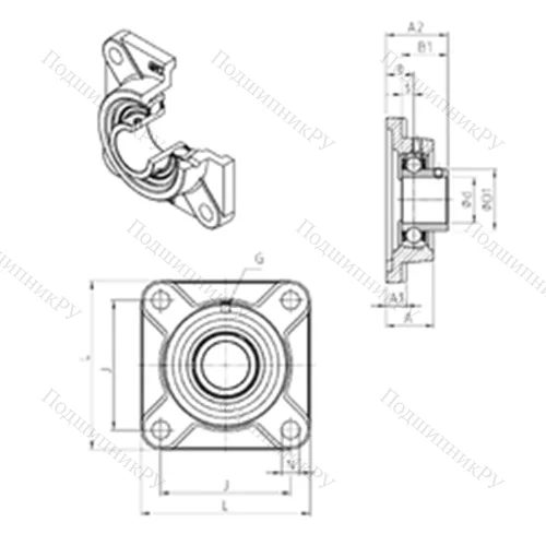 Подшипниковый узел шариковый радиальный USF 205 от производителя  SNR