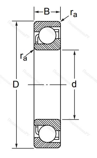Радиально-упорный шариковый подшипник 7206 C/DB (236206 Е ГОСТ) в Санкт-Петербурге