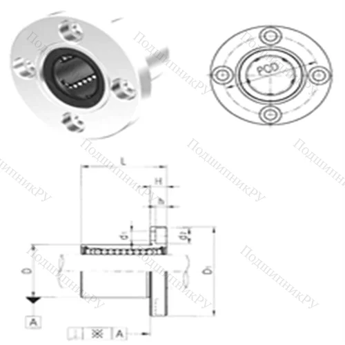 Подшипник шариковый линейный LMEF 30UU от производителя  Samick