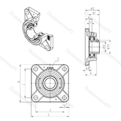 Подшипниковый узел шариковый радиальный USFE 207 от производителя  SNR