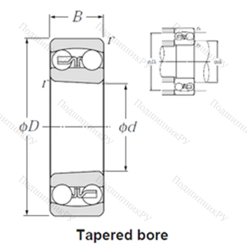 Подшипник шариковый радиальный самоцентрирующийся 1316SK