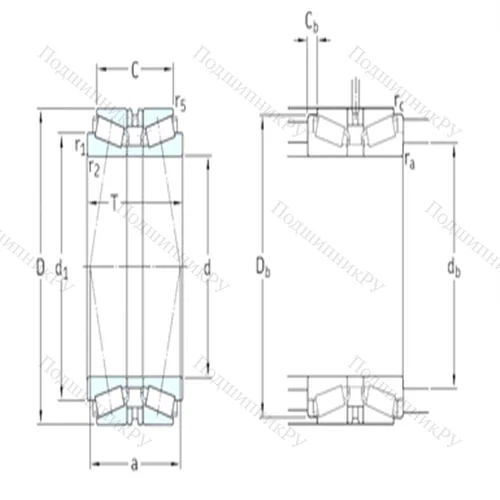 Подшипник роликовый радиально-упорный спаренный 32028T 130X/QDB