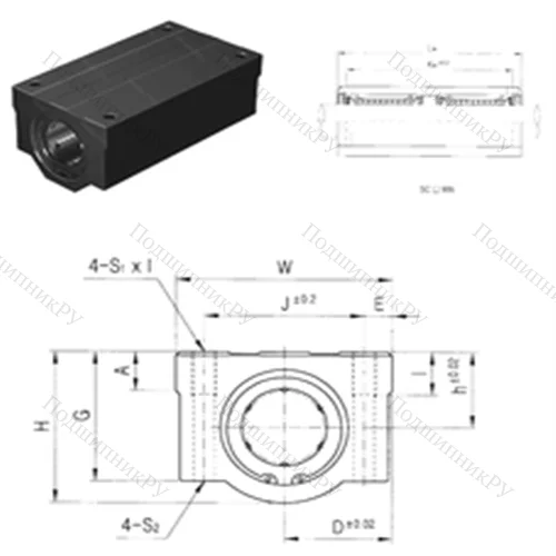 Подшипник шариковый линейный SCE 20WUU от производителя  Samick