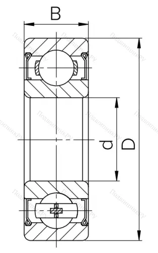 Шариковый однорядный подшипник 80207 (6207 ZZ) в Санкт-Петербурге