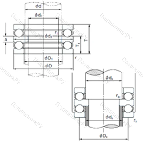 Подшипник шариковый упорный 52422 от производителя  NACHI