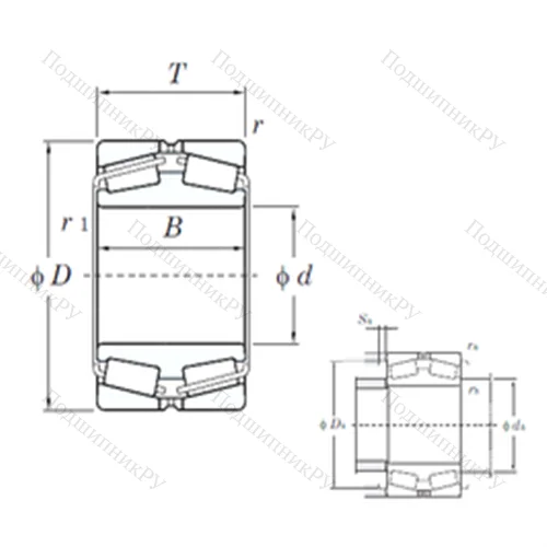 Подшипник роликовый радиально-упорный 45368