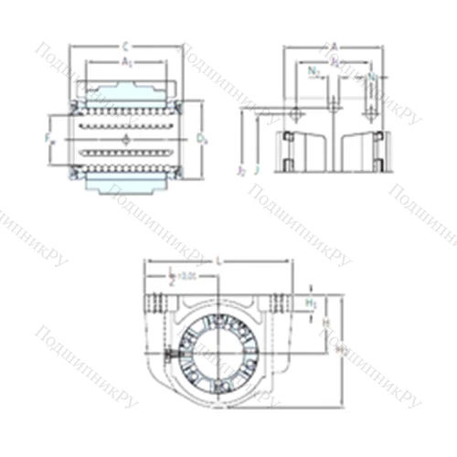 Подшипник шариковый линейный LUCD 25 от производителя  SKF