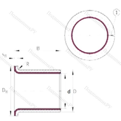 Подшипник скольжения EGF 25115-E 40 от производителя  INA