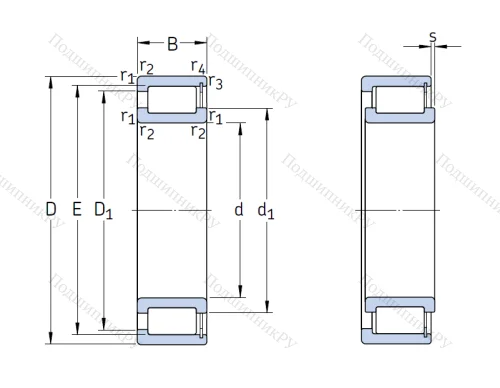 Роликовый цилиндрический подшипник NCF 2976 V от производителя  SKF