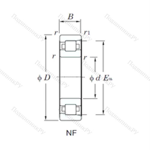 Подшипник роликовый радиальный NF 428 от производителя  KOYO Подшипник роликовый радиальный NF 428 от производителя  KOYO