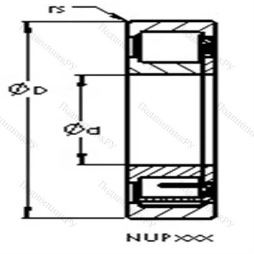 Подшипники роликовые радиальные с цилиндрическими роликами NUP 2304 E от производителя  AST
