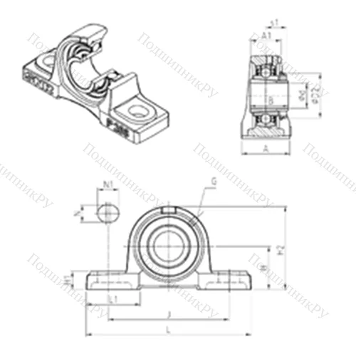 Подшипниковый узел шариковый радиальный UKP 216H