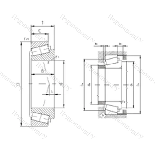 Подшипник роликовый радиально-упорный K-JLM 714149/K-JLM 714110 от производителя  ZVL
